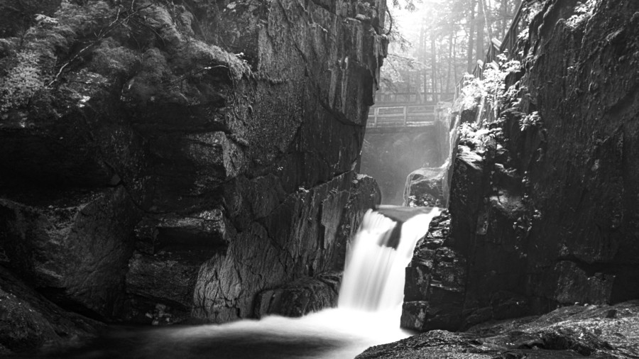 Sabbaday Falls in B&W